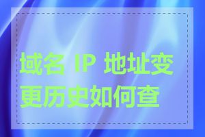 域名 IP 地址变更历史如何查看