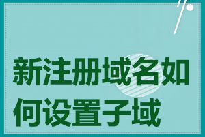 新注册域名如何设置子域名