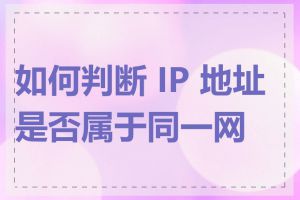 如何判断 IP 地址是否属于同一网站