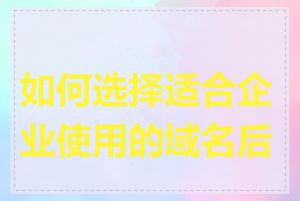 如何选择适合企业使用的域名后缀