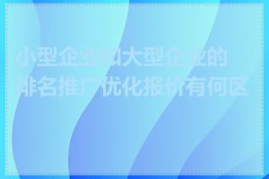 小型企业和大型企业的排名推广优化报价有何区别
