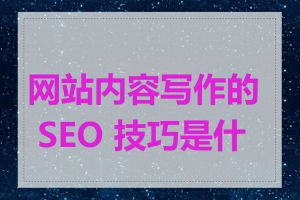 网站内容写作的 SEO 技巧是什么