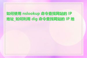 如何使用 nslookup 命令查找网站的 IP 地址_如何利用 dig 命令查找网站的 IP 地址