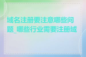 域名注册要注意哪些问题_哪些行业需要注册域名