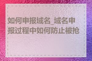 如何申报域名_域名申报过程中如何防止被抢注