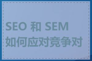 SEO 和 SEM 如何应对竞争对手