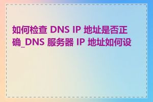 如何检查 DNS IP 地址是否正确_DNS 服务器 IP 地址如何设置