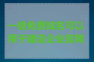 一级免费域名可以用于建设企业官网吗