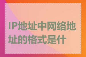 IP地址中网络地址的格式是什么