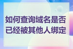 如何查询域名是否已经被其他人绑定了