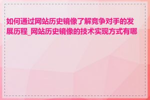 如何通过网站历史镜像了解竞争对手的发展历程_网站历史镜像的技术实现方式有哪些