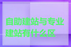 自助建站与专业建站有什么区别