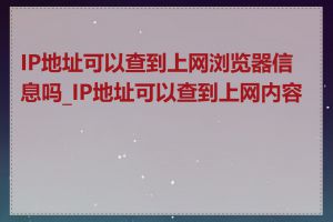 IP地址可以查到上网浏览器信息吗_IP地址可以查到上网内容吗