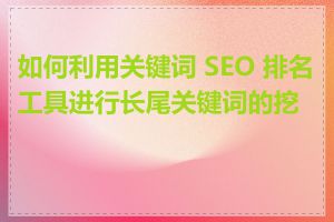 如何利用关键词 SEO 排名工具进行长尾关键词的挖掘