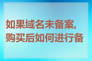 如果域名未备案,购买后如何进行备案