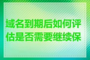 域名到期后如何评估是否需要继续保留