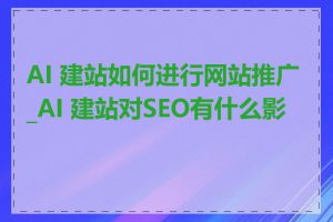 AI 建站如何进行网站推广_AI 建站对SEO有什么影响