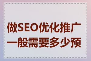 做SEO优化推广一般需要多少预算