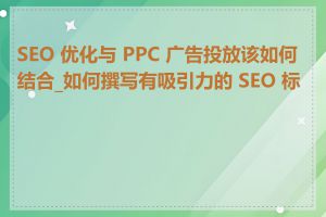 SEO 优化与 PPC 广告投放该如何结合_如何撰写有吸引力的 SEO 标题