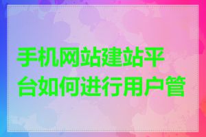 手机网站建站平台如何进行用户管理