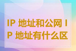 IP 地址和公网 IP 地址有什么区别