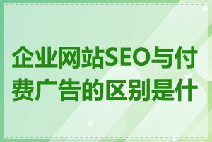 企业网站SEO与付费广告的区别是什么