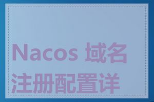 Nacos 域名注册配置详解