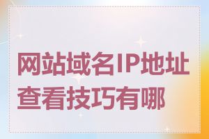网站域名IP地址查看技巧有哪些