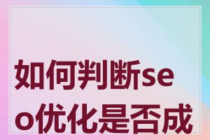 如何判断seo优化是否成功