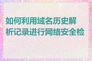 如何利用域名历史解析记录进行网络安全检测