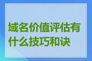域名价值评估有什么技巧和诀窍