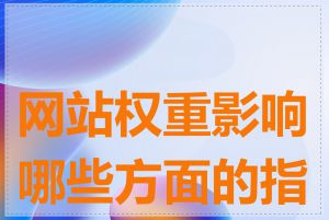 网站权重影响哪些方面的指标