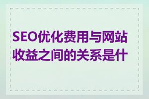 SEO优化费用与网站收益之间的关系是什么