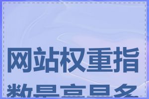 网站权重指数最高是多少