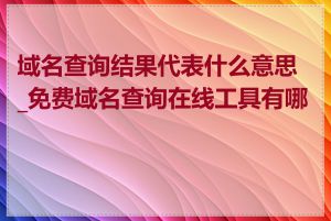 域名查询结果代表什么意思_免费域名查询在线工具有哪些