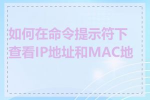 如何在命令提示符下查看IP地址和MAC地址