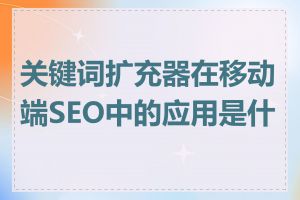 关键词扩充器在移动端SEO中的应用是什么