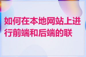 如何在本地网站上进行前端和后端的联调