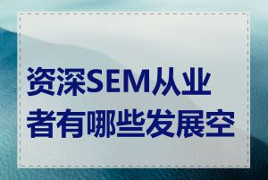 资深SEM从业者有哪些发展空间