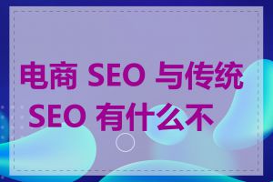 电商 SEO 与传统 SEO 有什么不同