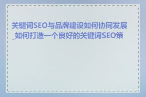 关键词SEO与品牌建设如何协同发展_如何打造一个良好的关键词SEO策略