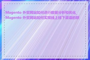 Magento 外贸网站如何进行数据分析和优化_Magento 外贸网站如何实现线上线下渠道的联动