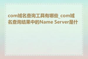 com域名查询工具有哪些_com域名查询结果中的Name Server是什么