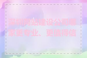 深圳网站建设公司哪家更专业、更值得信赖