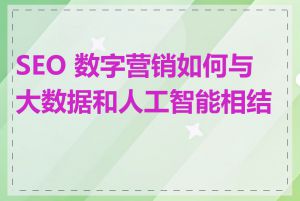 SEO 数字营销如何与大数据和人工智能相结合