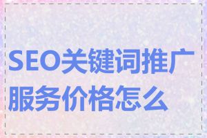 SEO关键词推广服务价格怎么定