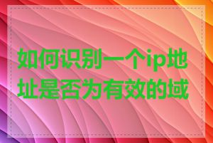 如何识别一个ip地址是否为有效的域名