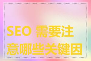 SEO 需要注意哪些关键因素
