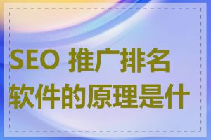 SEO 推广排名软件的原理是什么