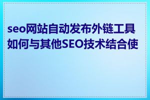 seo网站自动发布外链工具如何与其他SEO技术结合使用